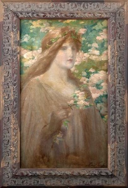 Portrait Of A Maiden With A Garland Of Flowers - view 1