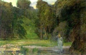 A Nymph In A Woodland Clearing, Dusk A Nymph In A Woodland Clearing, Dusk