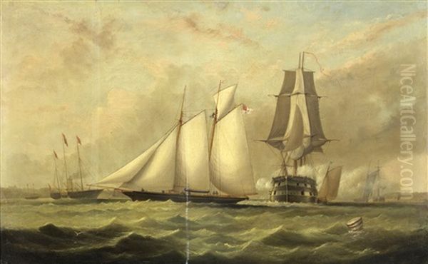 Racing Schooner Off Ryde - view 1