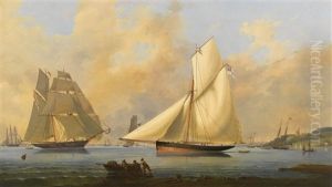 A Yacht From The Imperial Yacht Club Of Russia, Off Cowes by Arthur Wellington Fowles