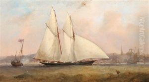 A Two-masted Racing Schooner At The Starting Gun Off Ryde; A Racing Ketch And Other Yachts Off Norris Castle, East Cowles, Isle Of Wight (2 Works) A Two-masted Racing Schooner At The Starting Gun Off Ryde; A Racing Ketch And Other Yachts Off Norris Castle, East Cowles, Isle Of Wight (2 Works)