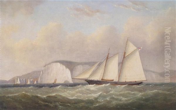 Schooner Yacht "nore R.y.s." Off The Needles - view 1