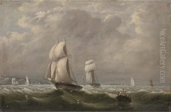 Sailing Match By Schooners Of The Royal Yacht Squadron 23rd August 1837, "dolphin" In Advance Of "menai" - view 1