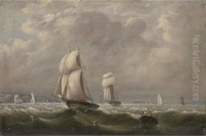 Sailing Match By Schooners Of The Royal Yacht Squadron 23rd August 1837, "dolphin" In Advance Of "menai" by Arthur Wellington Fowles