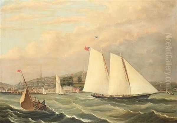 The Yacht "america" Off Ryde - view 1