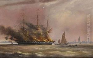 The "eastern Monarch" Ablaze In Spithead, 3rd June 1859