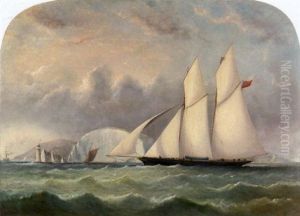 "cambria" Off The Needles, Isle Of Wight, 1868 by Arthur Wellington Fowles