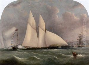 "cambria" Winning The Town Cup, Ryde, 1868 by Arthur Wellington Fowles