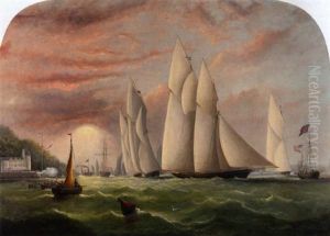 "cambria" Winning The International Race, Cowes, 1868
