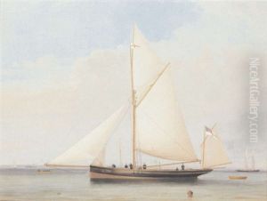The Yawl "sheila" Making Sail In A Light Breeze by Arthur Wellington Fowles