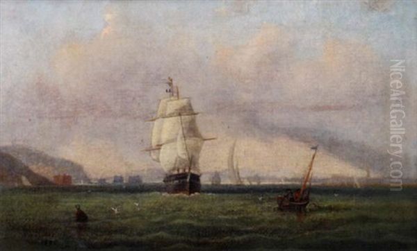 A French Full-rigger Running Up The Solent With Fort Albert And The Needles Off Her Stern - view 1