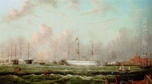 The Indian Troopship "serapis" Arriving At Portsmouth by Arthur Wellington Fowles