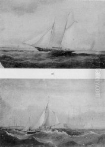 Cutter Rigged Yacht And Other Shiping Off The Coast