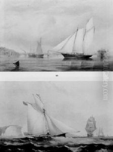 Cutter Yacht Off The Needles, Isle Of Wight by Arthur Wellington Fowles