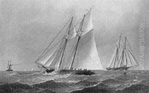 Racing Yachts Rounding The Buoy