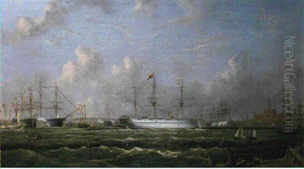 The Indian Troopship Serapis Arriving At Portsmouth 11 May 1876, H.r.h. The Prince Of Wales Aboard Her On His Return... - view 1