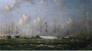 The Indian Troopship Serapis Arriving At Portsmouth 11 May 1876, H.r.h. The Prince Of Wales Aboard Her On His Return... by Arthur Wellington Fowles
