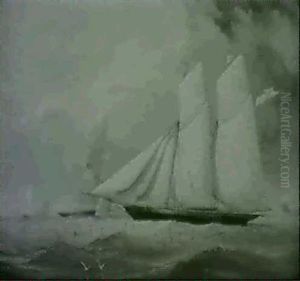 A Yacht Of The Royal Squadron And Other Shipping   Off Hurst Castle [&] A Yacht Of The Royal Squadron In...