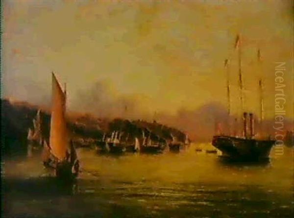 The Arrival Of Queen Victoria At Cowes, Isle Of Wight, With Osborne House Beyond - view 1