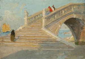 Bridge Over River Schiovenetti, Venice by Emanuel Phillips Fox