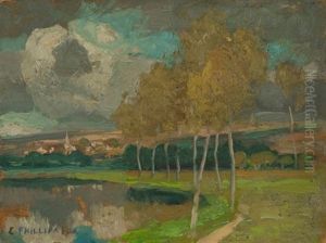Landscape In France (+ Trees In Landscape, Verso) by Emanuel Phillips Fox