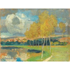 Paysage (+ Arbres (study), Verso) by Emanuel Phillips Fox