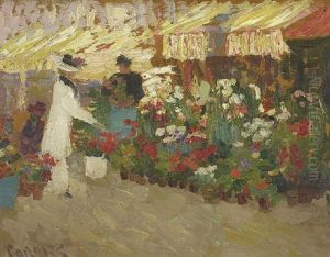 Flower Market, Nice by Ethel Carrick Fox