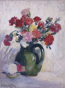 Flowers In A Green Jug by Ethel Carrick Fox