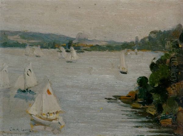 A Grey Day In The Harbour by Ethel Carrick Fox