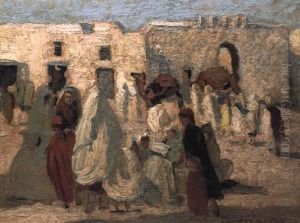 Moroccan Market Scene by Ethel Carrick Fox