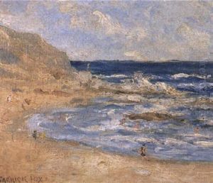 Figures In A Beach Landscape by Ethel Carrick Fox