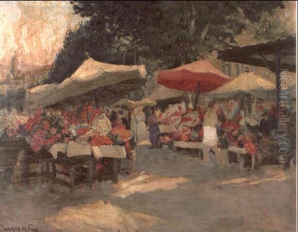 A Busy Market On A Summer Day - view 1