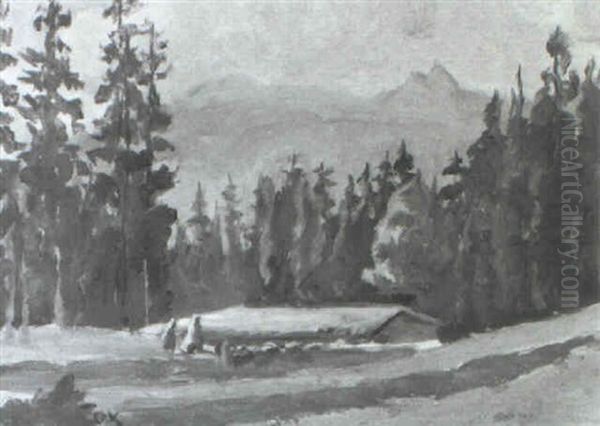View In Kashmir: Figures And Goats - view 1