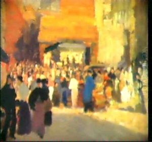 Market Scene, France by Ethel Carrick Fox