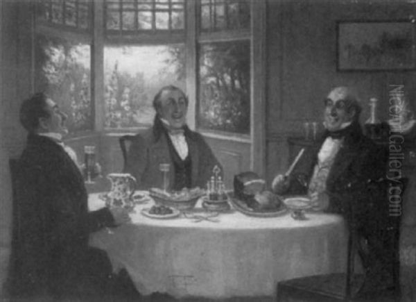 Gentlemen Enjoying A Meal - view 1