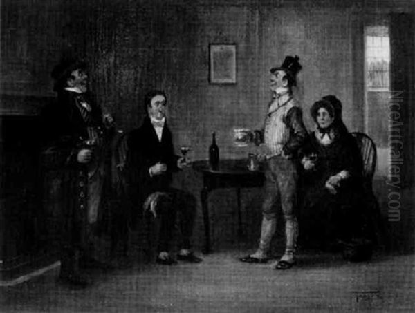 The Rev. Mr. Stiggins And The Wellers Visit Mr. Pickwick In The Fleet Prison by George Fox
