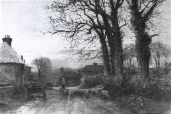 A Surrey Lane, Evening by Henry Charles Fox