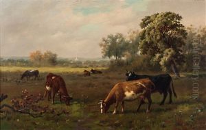 Cows In Meadow by Robert Atkinson Fox