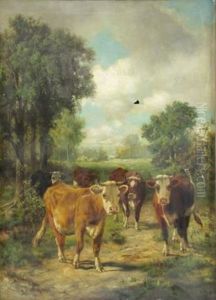Cows In Pasture by Robert Atkinson Fox
