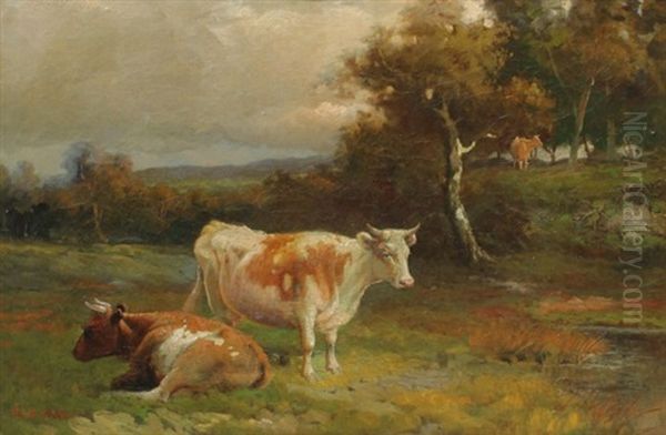 Cows Grazing In A Landscape - view 1