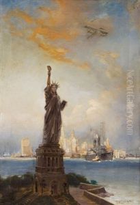 New York Harbor by Robert Atkinson Fox