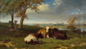 Cows At Pasture by Robert Atkinson Fox