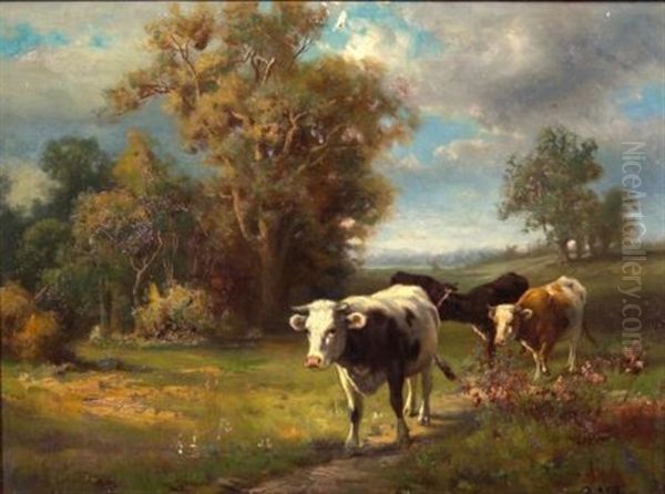 Cows On The Path Home - view 1