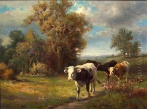 Cows On The Path Home by Robert Atkinson Fox