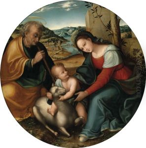 Die Heilige Familie Mit Lamm by Fra Bartolommeo della Porta