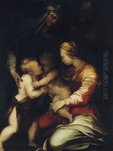 The Holy Family With Saints Elizabeth And John The Baptist by Fra Bartolommeo della Porta