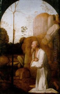 The Penitent Saint Jerome In A Landscape by Fra Bartolommeo della Porta