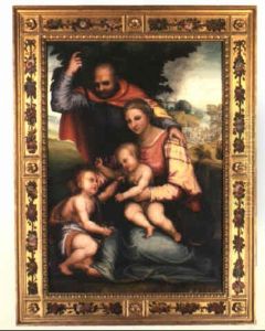 The Holy Family With The Infant St. John, The Conversion Of St. Paul Beyond by Fra Bartolommeo della Porta