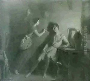 The Origin Of Painting by Henri Jean Baptiste Fradelle