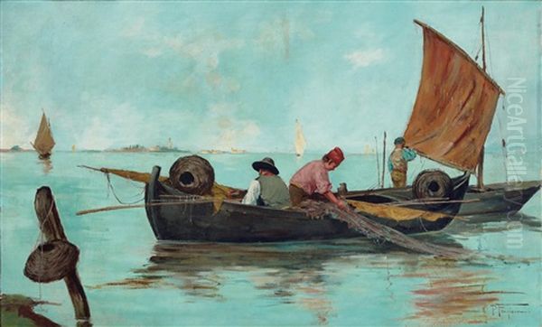 Fishermen In The Lagoon - view 1